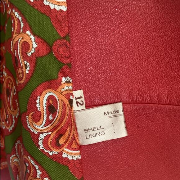 VTG 70s LEDA SPAIN by GROPPER Red 100% Leather Trench Retro Jacket 12 - Picture 8 of 10